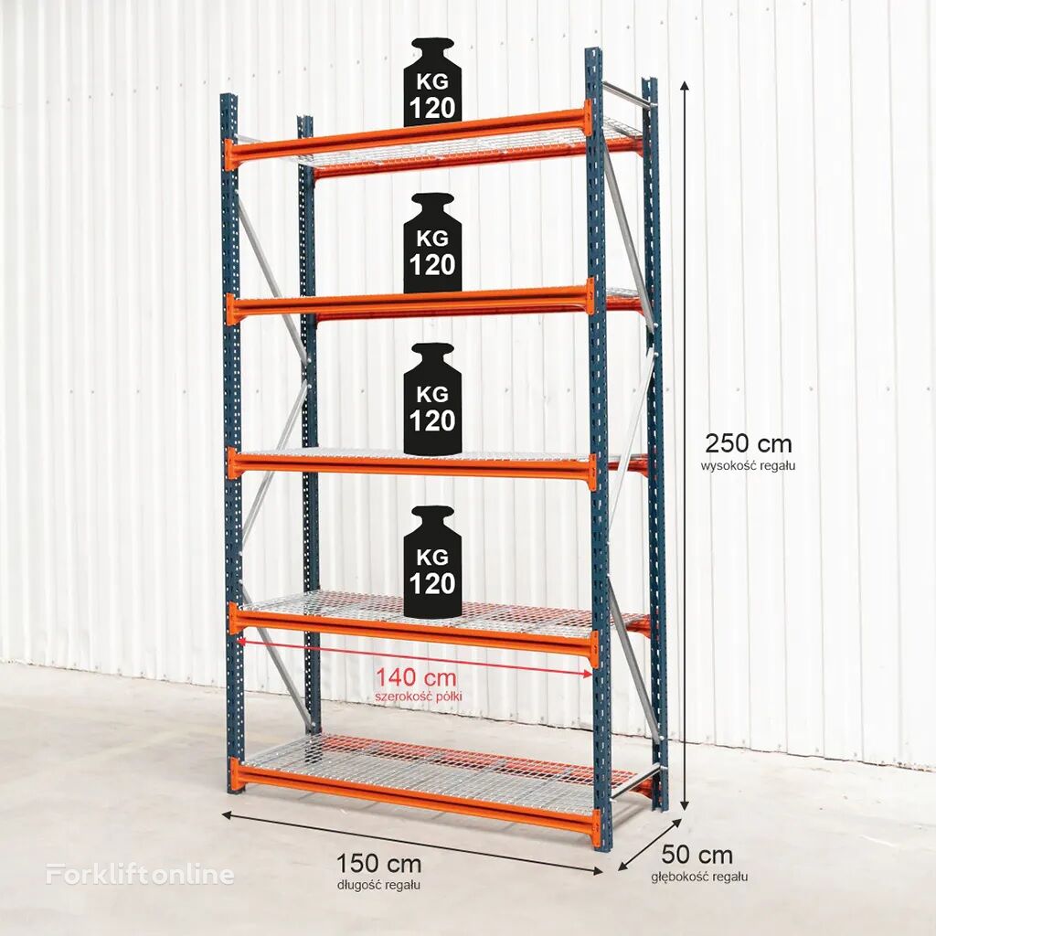 Mecalux Regał magazynowy półkowy - bazowy / używany. warehouse shelving
